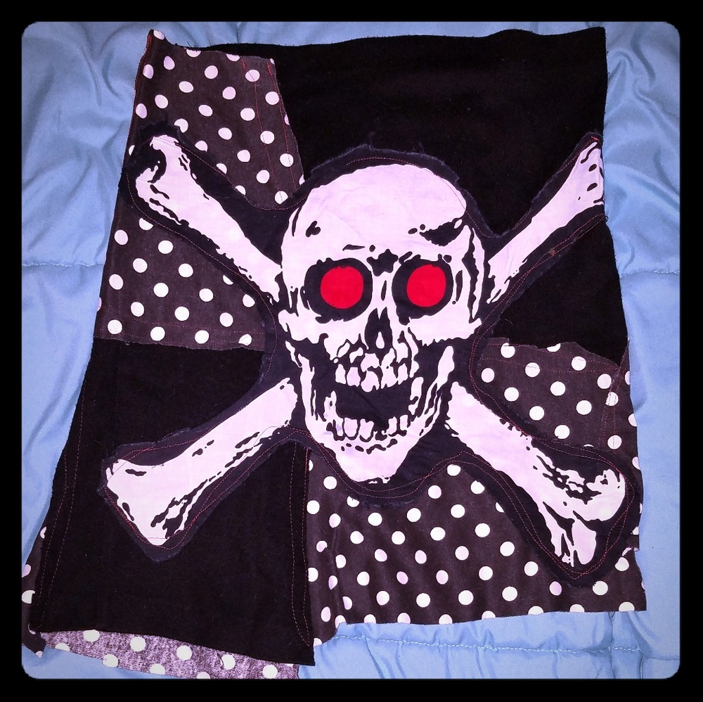 Skull tube top handmade vintage punk goth